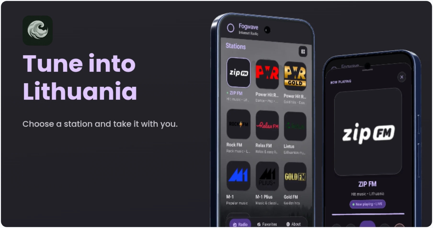 Fogwawe — Tune into Lithuania. Choose a station and take it with you.