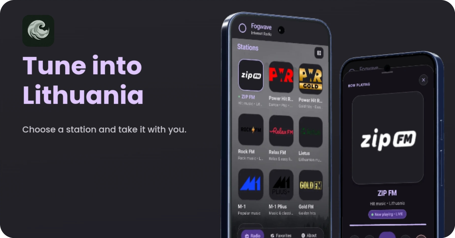 Fogwawe — Tune into Lithuania. Choose a station and take it with you.